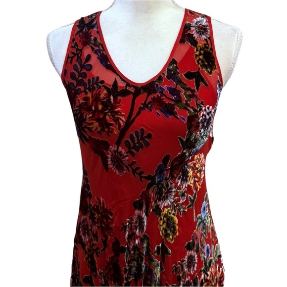 Johnny Was Bias Dress Bobcat Forest Silk Blend Red Floral Maxi SZ XS $575 NWT - Picture 15 of 16